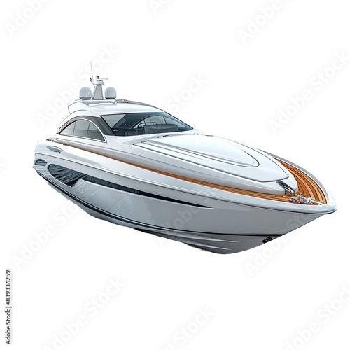 Speed boat on transparent background