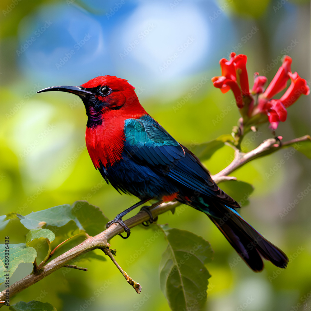 A Crimson Sunbird doing flight A Crimson Sunbird doing flight