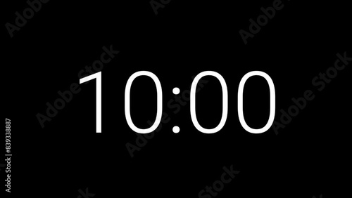 15 seconds countdown timer on black background suitable for concepts of time, deadlines photo