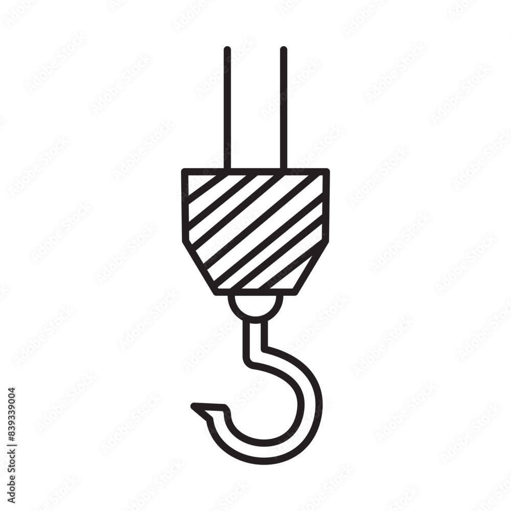 Winch Hook Symbol Representing Heavy Lifting and Industrial Tools Winch Hook Symbol Representing Heavy Lifting and Industrial Tools