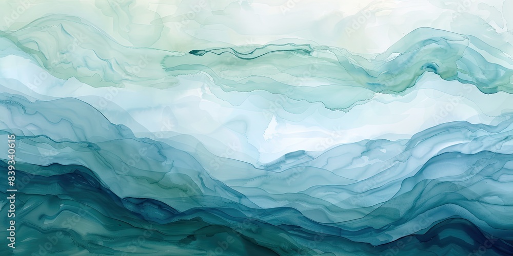 Abstract Blue and Green Watercolor Painting Abstract Blue and Green Watercolor Painting