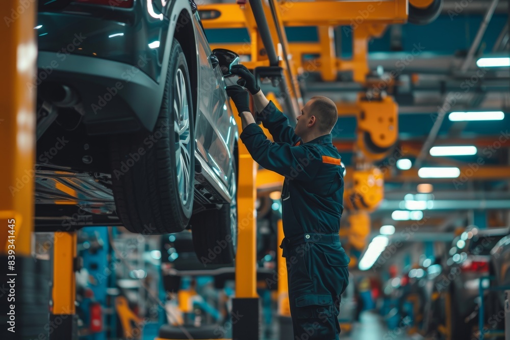Thorough Auto Inspection at Modern Vehicle Service Station - Efficient Car Maintenance Check Thorough Auto Inspection at Modern Vehicle Service Station - Efficient Car Maintenance Check