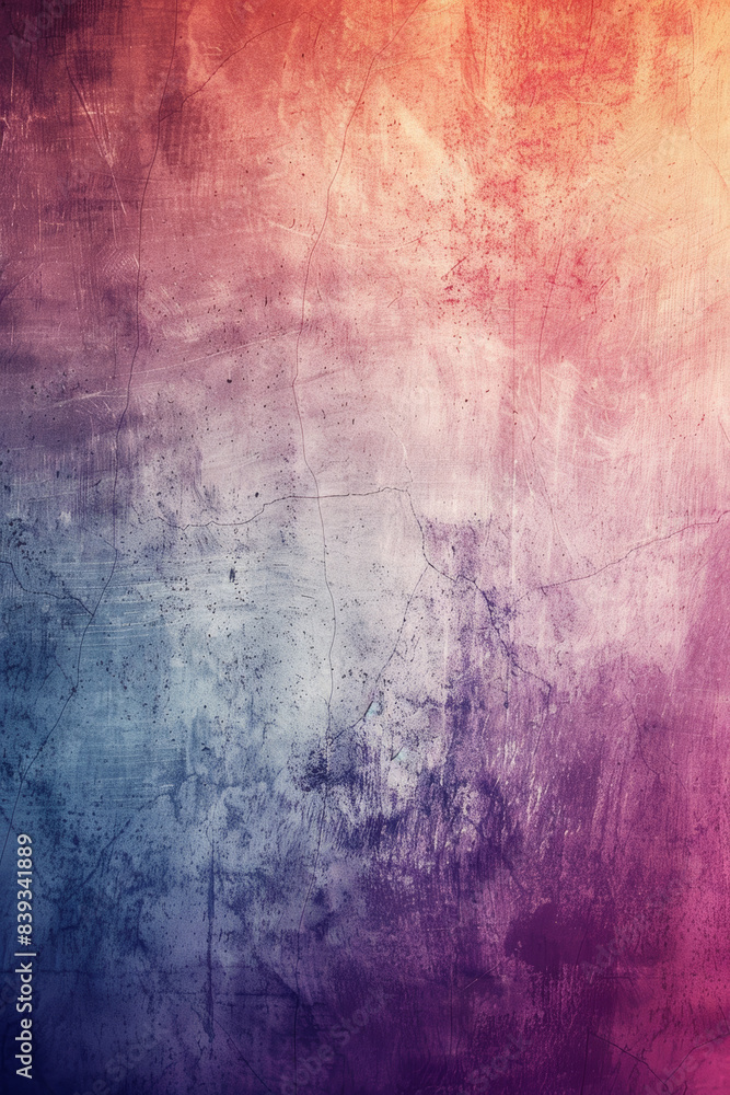 Abstract textured background blending orange, purple, and blue hues creating a gradient artistic pattern with cracks and grungy marks. Abstract textured background blending orange, purple, and blue hues creating a gradient artistic pattern with cracks and grungy marks.