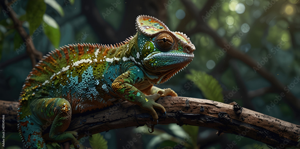 photo Exotic Reptile of chameleon with various colors of nature photo Exotic Reptile of chameleon with various colors of nature