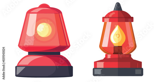 Warning signal, alarm light, flashing sirens. Warning icon.
