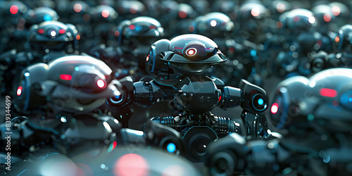 Biomimetic Brilliance: A field of advanced robots and drones, mimick photo