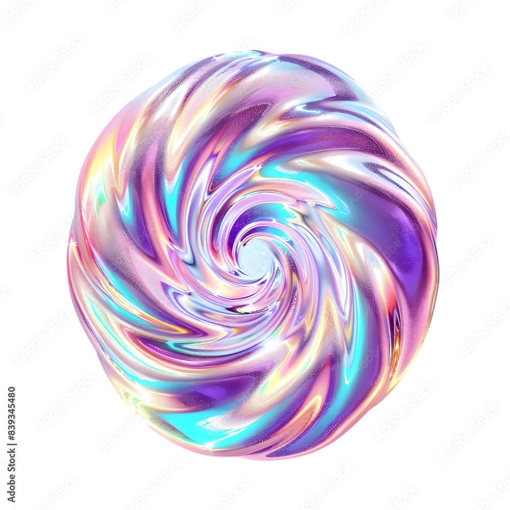Holographic flowing liquid swirl isolated on transparent background Holographic flowing liquid swirl isolated on transparent background