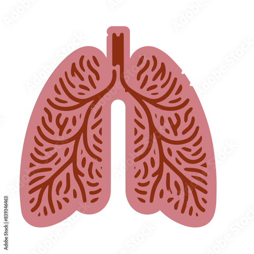 Human lung flat design