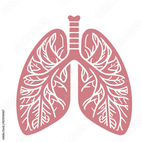 Human lung anatomy flat design