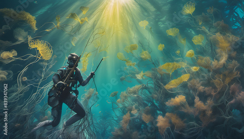 Wallpaper Mural Aquanauts Exploring Iridescent Kelp Forest Torontodigital.ca