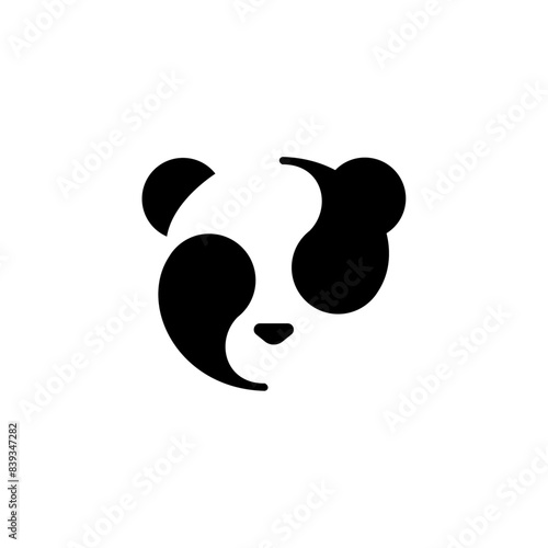 Panda Bear Yin Yang Logo