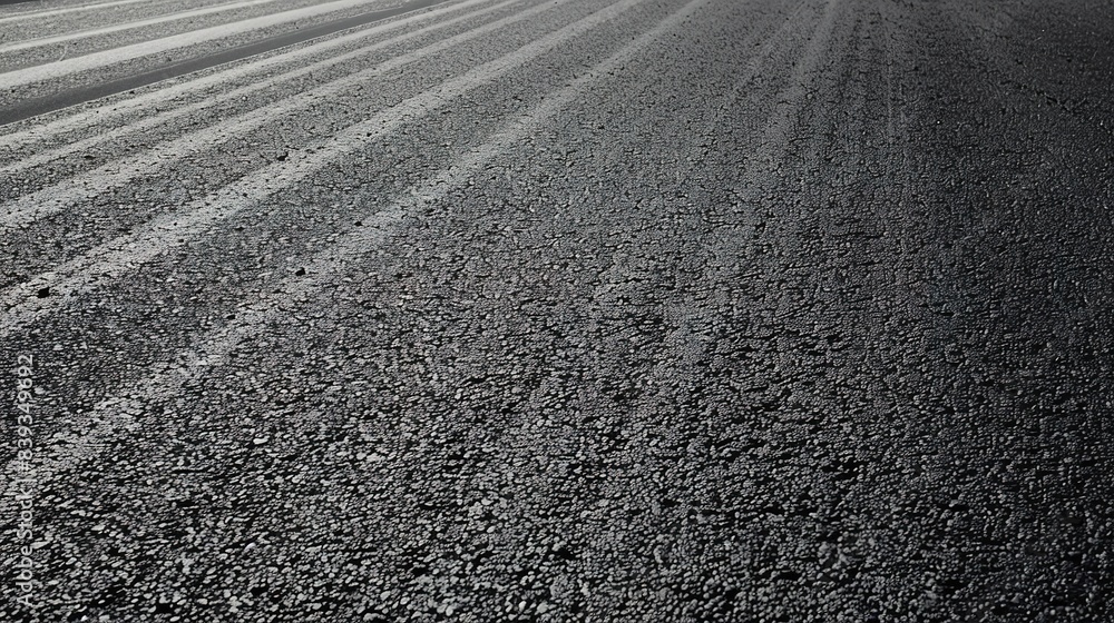 Naklejka premium Asphalt texture of an empty motorway, close-up, detailed view of materials and construction, no traffic, no humans 