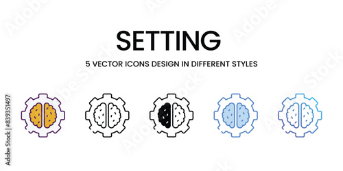 Setting icons vector set stock illustration.