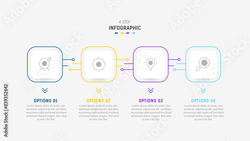Three Step Infographic label design Vector template with line icons. process steps diagram, presentations, workflow layout, banner, flow chart, info graph vector illustration.