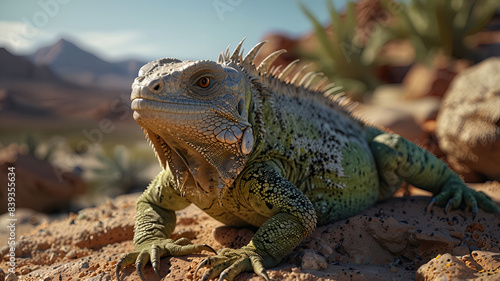 photo Exotic Reptile of iguana with various colors of nature