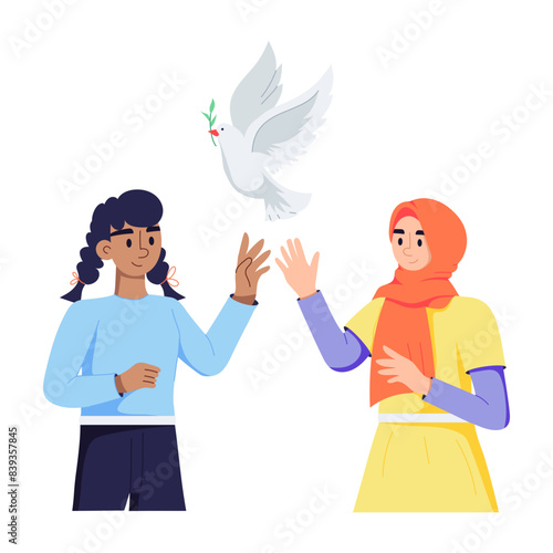 Download this flat illustration of cultural peace 