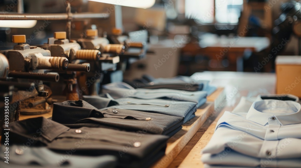A person is sewing a pair of jeans A person is sewing a pair of jeans