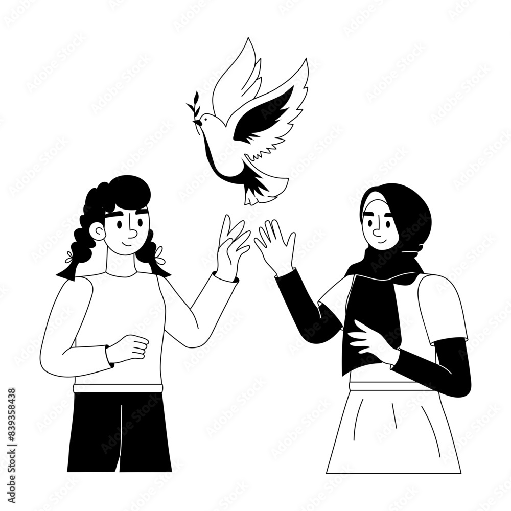 Download this glyph illustration of cultural peace Download this glyph illustration of cultural peace