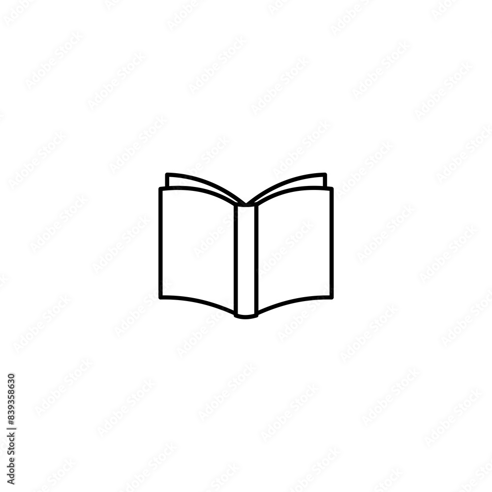 Open book line icon isolated on white background Open book line icon isolated on white background