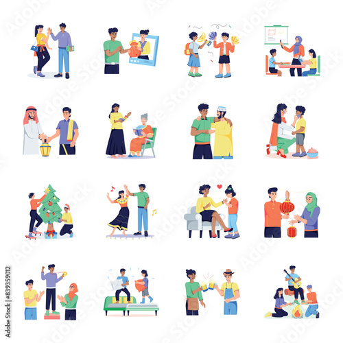 Set of Cultural Diversity Flat Illustrations 

