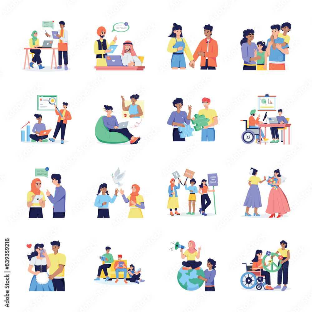 Collection of Multicultural People Flat Illustrations
Collection of Multicultural People Flat Illustrations