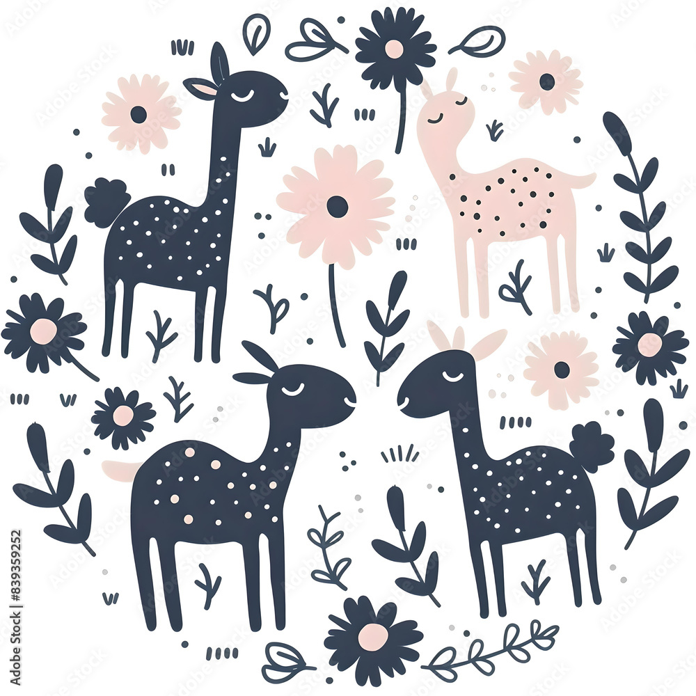 flower frame with llama flower frame with llama