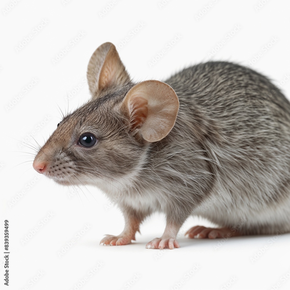Gray common house mouse isolated on white background Gray common house mouse isolated on white background