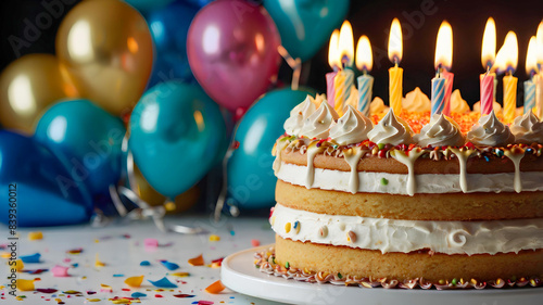 Konstfotografi birthday cake with candles