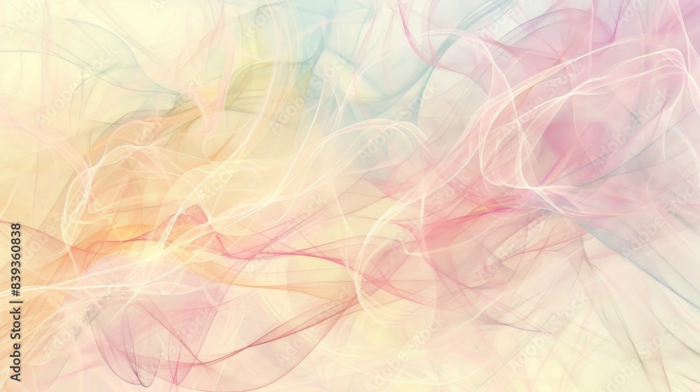 Abstract background featuring delicate, wispy lines in pastel shades, creating a light and airy feel Abstract background featuring delicate, wispy lines in pastel shades, creating a light and airy feel
