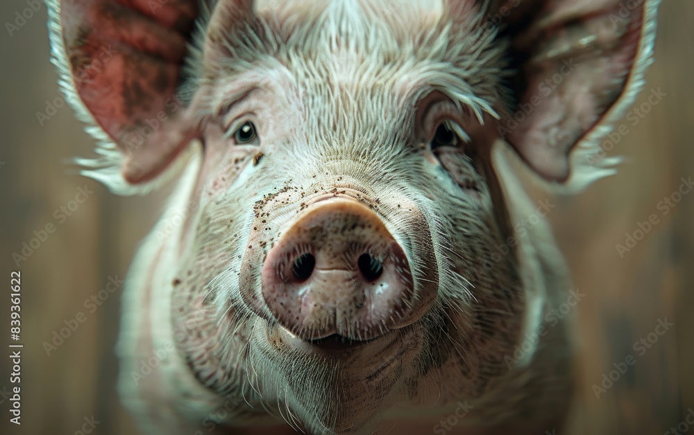 A close-up portrait of a pigs snout A close-up portrait of a pigs snout