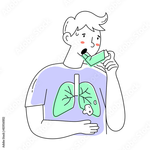 Check this doodle mini illustration of asthma inhaler 