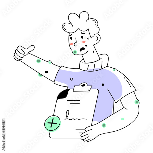 Trendy doodle mini illustration of smallpox virus 