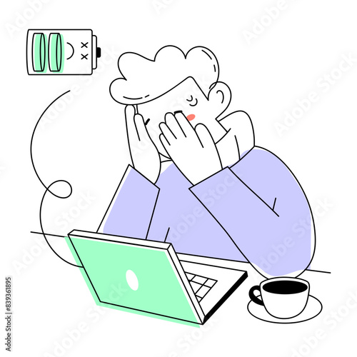 A customizable doodle mini illustration of fatigue