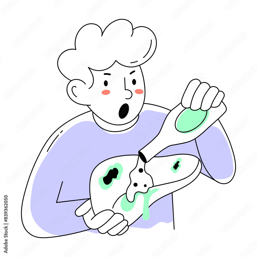 Obraz premium A hand drawn mini illustration of liver cancer 