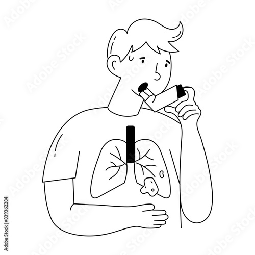 Check this doodle mini illustration of asthma inhaler 