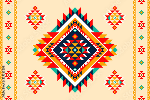 Navajo. Navajo design pattern Can be used in fabric design for clothing, textile, wrapping, background, wallpaper, carpet, embroidery, Aztec style, tribal style