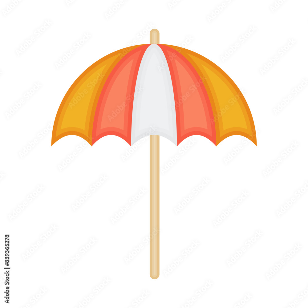 Beach umbrella flat vector illustration isolated on white background Beach umbrella flat vector illustration isolated on white background