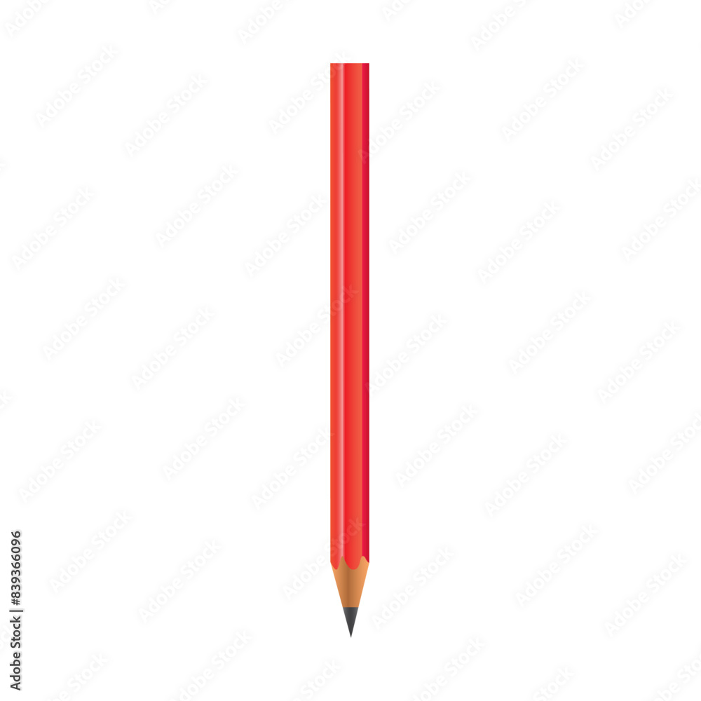Realistic Red Pencil Vector Illustration Realistic Red Pencil Vector Illustration