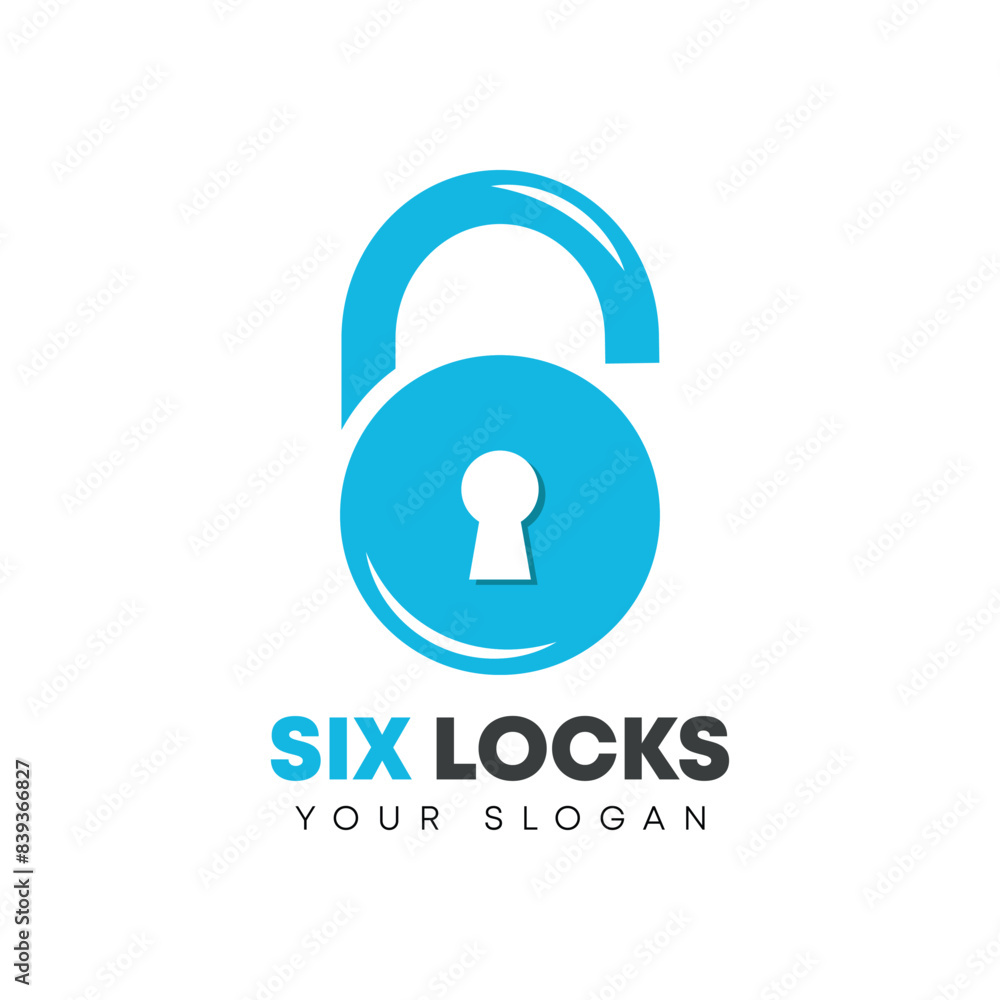 Six Lock Logo Vector Artwork Six Lock Logo Vector Artwork