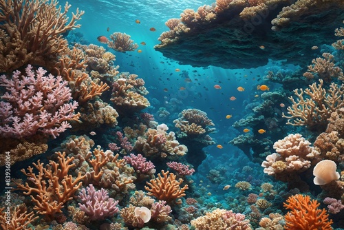 A pattern of intricate seashells and coral reefs, capturing the wonders of the underwater world.