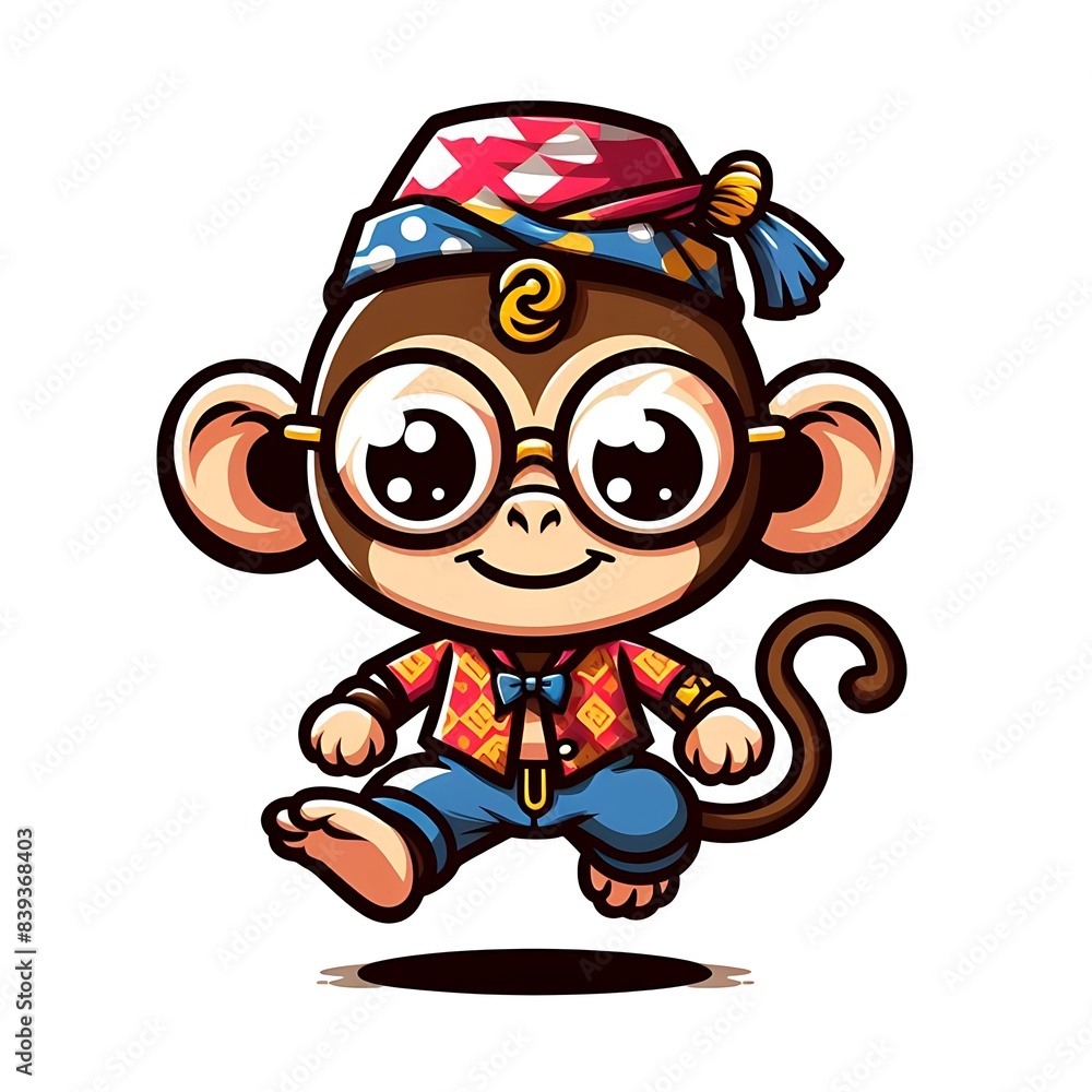 Obraz premium A cartoon of a monkey design colours drawing graphic accessible vector realistic vector.