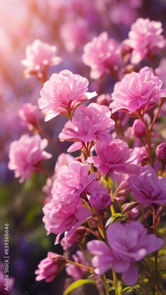 Pink flowers in spring. Sibuzakureya in the rays of the sun. Stunning purple wildflowers bloom in a lush field, bright and colorful.
Pink flowers in spring. Sibuzakureya in the rays of the sun. Stunning purple wildflowers bloom in a lush field, bright and colorful.