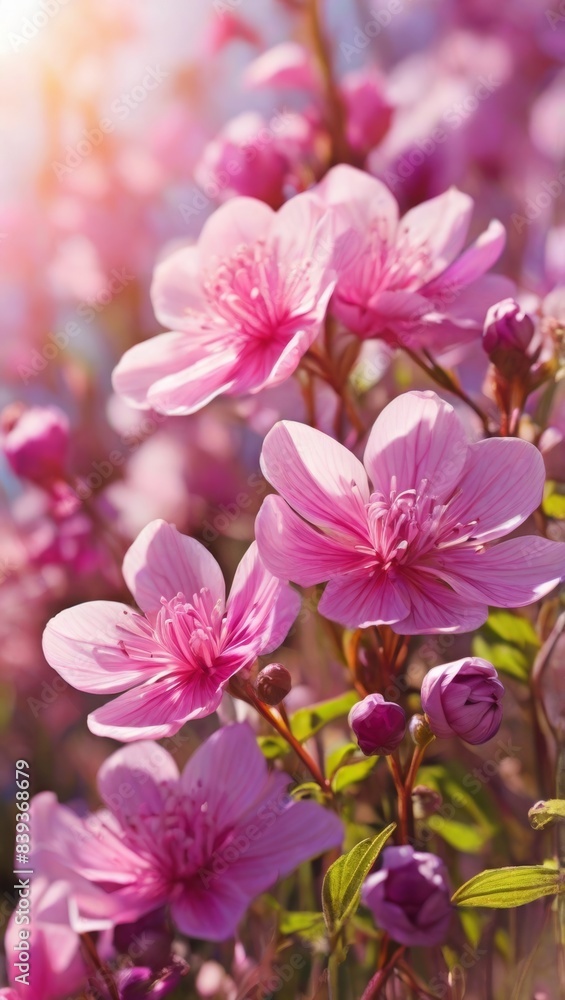 Pink flowers in spring. Sibuzakureya in the rays of the sun. Stunning purple wildflowers bloom in a lush field, bright and colorful.
Pink flowers in spring. Sibuzakureya in the rays of the sun. Stunning purple wildflowers bloom in a lush field, bright and colorful.