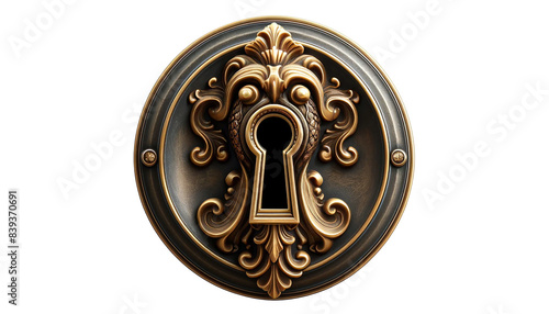  decorative antique keyhole  isolated on transparent or white background