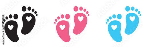 silhouette baby love footprint illustration design
