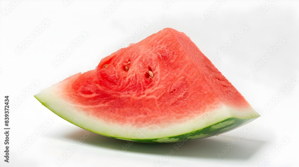 Triangular Watermelon Slice on White Background - Healthy,Juicy Summer Fruit Triangular Watermelon Slice on White Background - Healthy,Juicy Summer Fruit