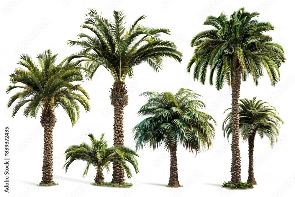Pair of robust, old sago palms in an isolated setting. Generative Ai