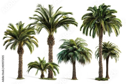 Pair of robust  old sago palms in an isolated setting. Generative Ai