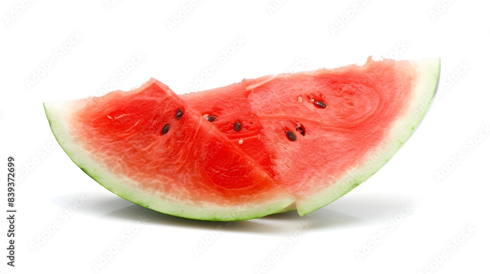 Triangular Watermelon Slice on White Background Triangular Watermelon Slice on White Background