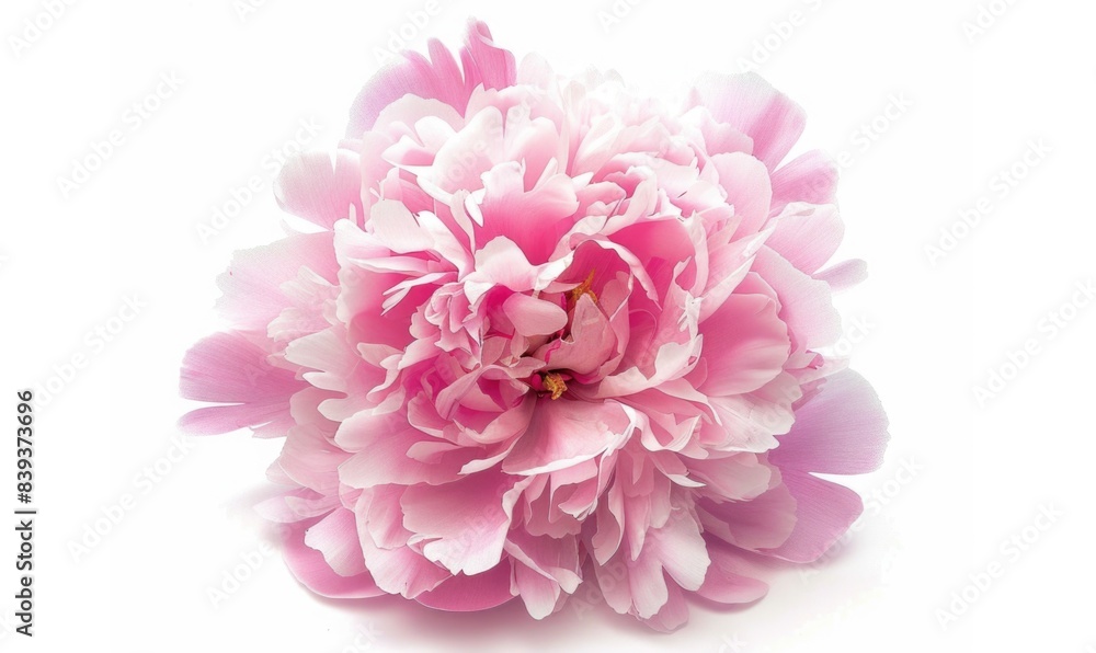 Soft and Romantic Close-Up Photography of a Pink Peony Flower on White Background Soft and Romantic Close-Up Photography of a Pink Peony Flower on White Background